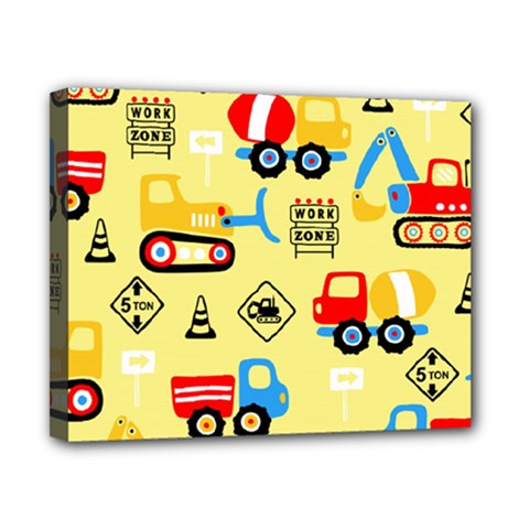 Seamless Pattern Vector Industrial Vehicle Cartoon Canvas 10  X 8  (stretched) by Jancukart