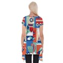 Toy Transport Cartoon Seamless-pattern-with-airplane-aerostat-sail Yacht Vector Illustration Short Sleeve Side Drop Tunic View2