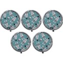 Cute seamless pattern with rocket planets-stars Mini Round Pill Box (Pack of 5) View1