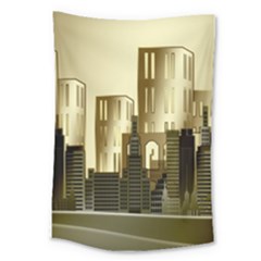 Architecture City House Large Tapestry by Jancukart