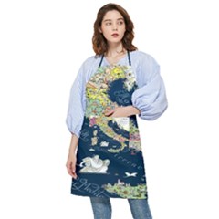 Map Italy Blue Pocket Apron by ConteMonfrey