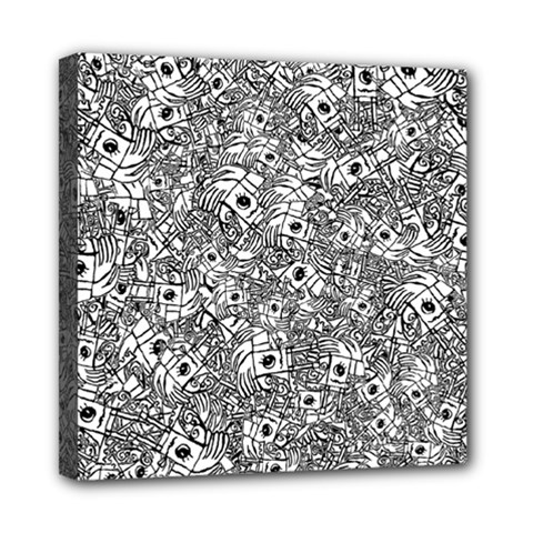 Weird Cute Fantasy Monsters Motif Pattern Mini Canvas 8  X 8  (stretched) by dflcprintsclothing