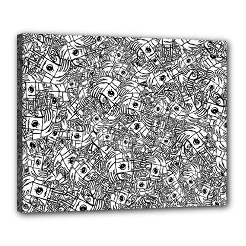 Weird Cute Fantasy Monsters Motif Pattern Canvas 20  X 16  (stretched) by dflcprintsclothing