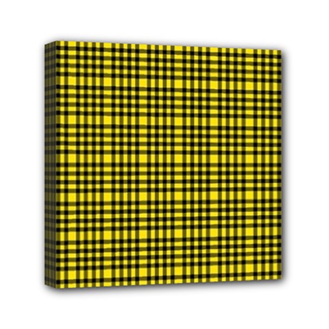 Yellow Small Plaids Mini Canvas 6  X 6  (stretched) by ConteMonfrey
