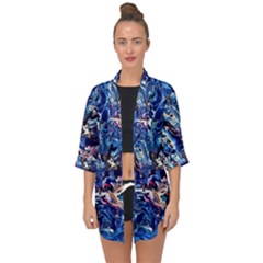 Cobalt Delta Open Front Chiffon Kimono by kaleidomarblingart