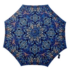 Cobalt Arabesque Hook Handle Umbrellas (small) by kaleidomarblingart