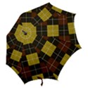Modern black red golden Plaids Hook Handle Umbrellas (Medium) View2