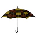 Modern black red golden Plaids Hook Handle Umbrellas (Medium) View3
