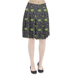 Green Vampire Mouth - Halloween Modern Decor Pleated Skirt by ConteMonfrey