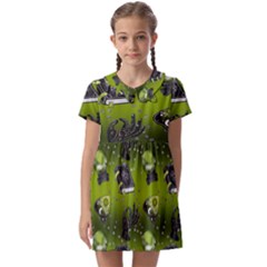 Ocultism Wicca Real Witch Halloween  Kids  Asymmetric Collar Dress by ConteMonfrey