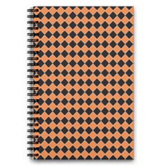 Halloween Black Orange Plaids 5 5  X 8 5  Notebook by ConteMonfrey