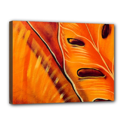 Orange Leaves Nature Pattern Canvas 16  X 12  (stretched) by Wegoenart