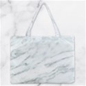 White Marble Texture Pattern Zipper Medium Tote Bag View1