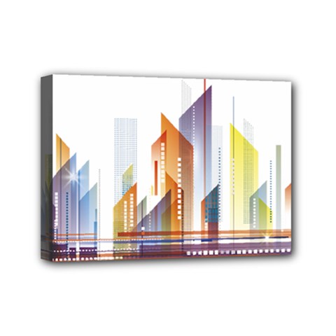 Building Artwork City Building Mini Canvas 7  X 5  (stretched) by Jancukart