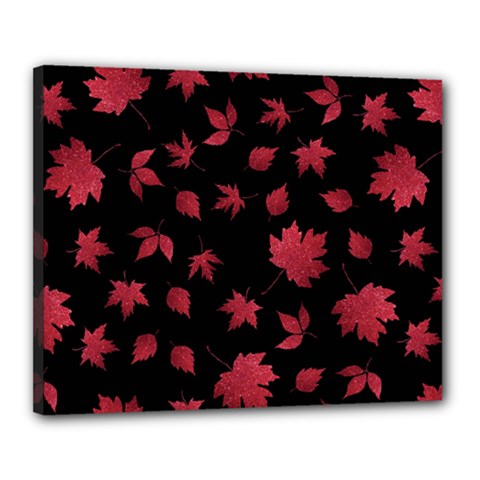 Red Autumn Leaves Autumn Forest Canvas 20  X 16  (stretched) by Ravend