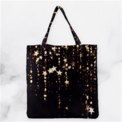 Stars Christmas Background Pattern Grocery Tote Bag by danenraven