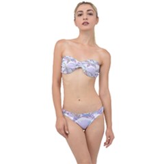 Purple Japanese Pattern Texture Violet Textile Classic Bandeau Bikini Set by danenraven