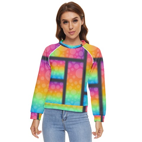 Background Colorful Abstract Women s Long Sleeve Raglan Tee by Wegoenart