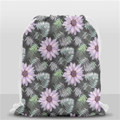 Flower Petal Spring Watercolor Drawstring Bag (small) by Ravend
