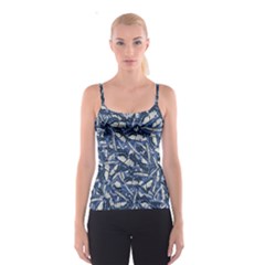 Butterflies Motif Collage Pattern Spaghetti Strap Top by dflcprintsclothing