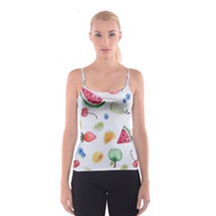 Fruit Summer Vitamin Watercolor Spaghetti Strap Top by Wegoenart