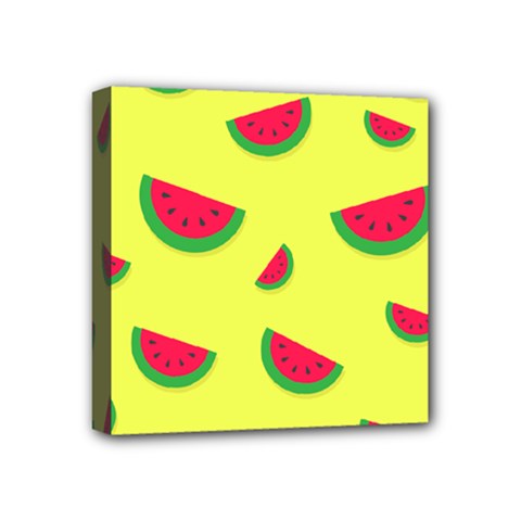 Watermelon Pattern Wallpaper Mini Canvas 4  X 4  (stretched) by Wegoenart