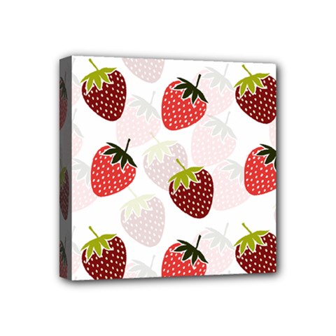 Strawberry Pattern Background Mini Canvas 4  X 4  (stretched) by Wegoenart