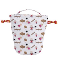 Children Wallpaper Background Drawstring Bucket Bag by Wegoenart