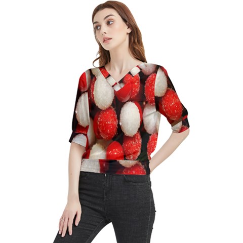 Beads Quarter Sleeve Blouse by artworkshop
