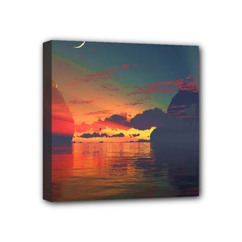 Digital Art Artwork Fantasy Landscape Sky Nature Mini Canvas 4  X 4  (stretched) by danenraven