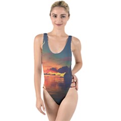 Digital Art Artwork Fantasy Landscape Sky Nature High Leg Strappy Swimsuit by danenraven