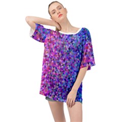 Abstract Triangle Tile Mosaic Pattern Oversized Chiffon Top by danenraven