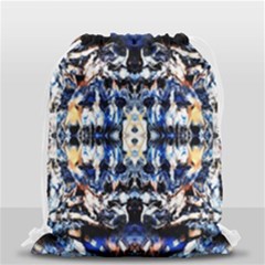 Cobalt Symmetry Drawstring Bag (small) by kaleidomarblingart