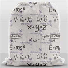 Pattern Wallpaper Math Formula Albert Einstein Drawstring Bag (large) by danenraven