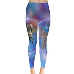Unicorn Abstract Wave Line Leggings  by Wegoenart