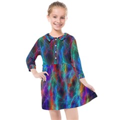 Wizzard Flash Flashes Template Abstract Kids  Quarter Sleeve Shirt Dress by Wegoenart