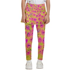 Cherries Fruit Food Neon Texture Fluorescent Kids  Skirted Pants by Wegoenart