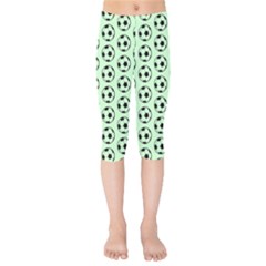 Pattern Ball Soccer Background Kids  Capri Leggings  by Wegoenart