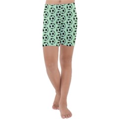 Pattern Ball Soccer Background Kids  Lightweight Velour Capri Yoga Leggings by Wegoenart