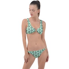 Pattern Ball Soccer Background Ring Detail Crop Bikini Set by Wegoenart