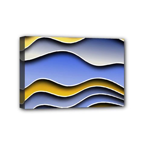 Background Abstract Wave Colorful Mini Canvas 6  X 4  (stretched) by Ravend
