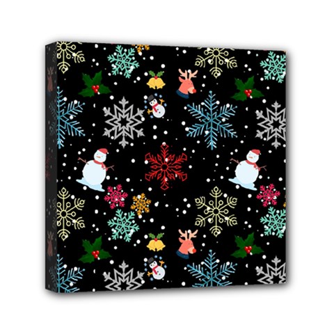 Christmas Thanksgiving Pattern Mini Canvas 6  X 6  (stretched) by Ravend