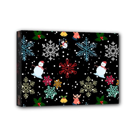 Christmas Thanksgiving Pattern Mini Canvas 7  X 5  (stretched) by Ravend