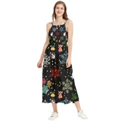 Christmas Thanksgiving Pattern Boho Sleeveless Summer Dress by Ravend