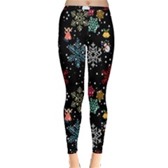 Christmas Thanksgiving Pattern Inside Out Leggings by Ravend