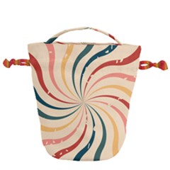 Swirl Star Pattern Texture Vintahe Classic Old Drawstring Bucket Bag by Ravend