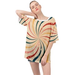 Swirl Star Pattern Texture Vintahe Classic Old Oversized Chiffon Top by Ravend