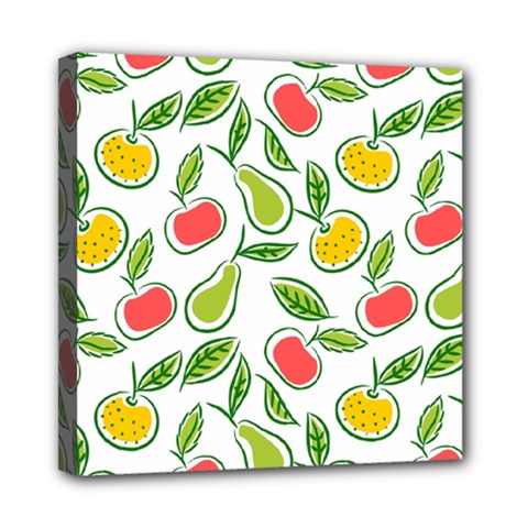 Fruit Fruits Food Illustration Background Pattern Mini Canvas 8  X 8  (stretched) by Ravend