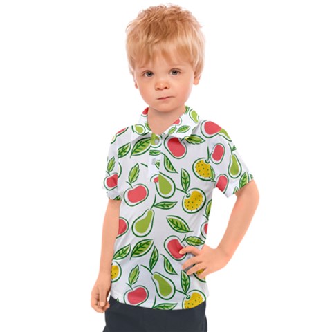 Fruit Fruits Food Illustration Background Pattern Kids  Polo Tee by Ravend