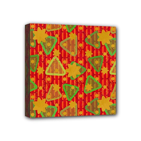Illustration Background Abstract Pattern Shape Star Mini Canvas 4  X 4  (stretched) by Ravend